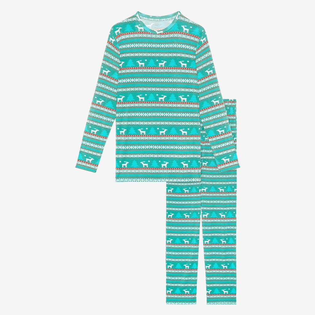 Sebastian Men's Long Sleeve Loungewear in blue and red print