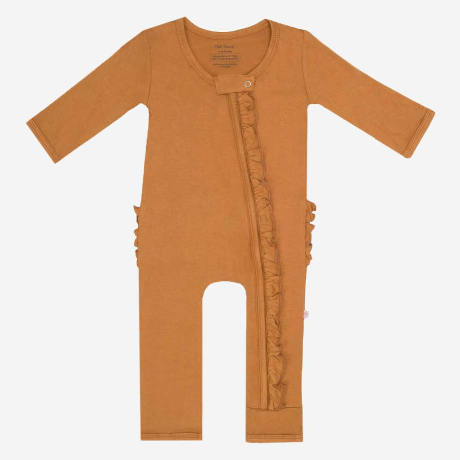 Marigold Ruffled Zippered One Piece