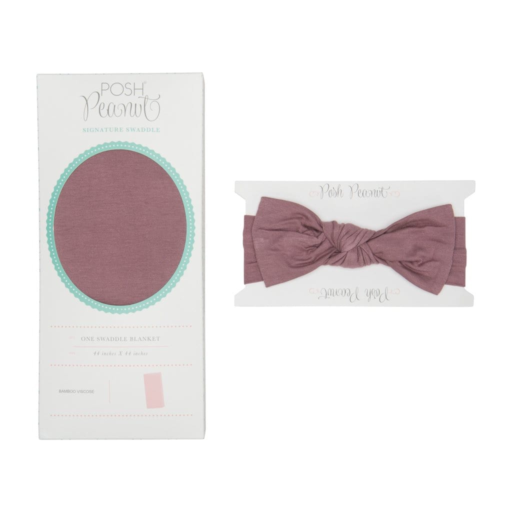 Dark Mauve Swaddle Headband Set