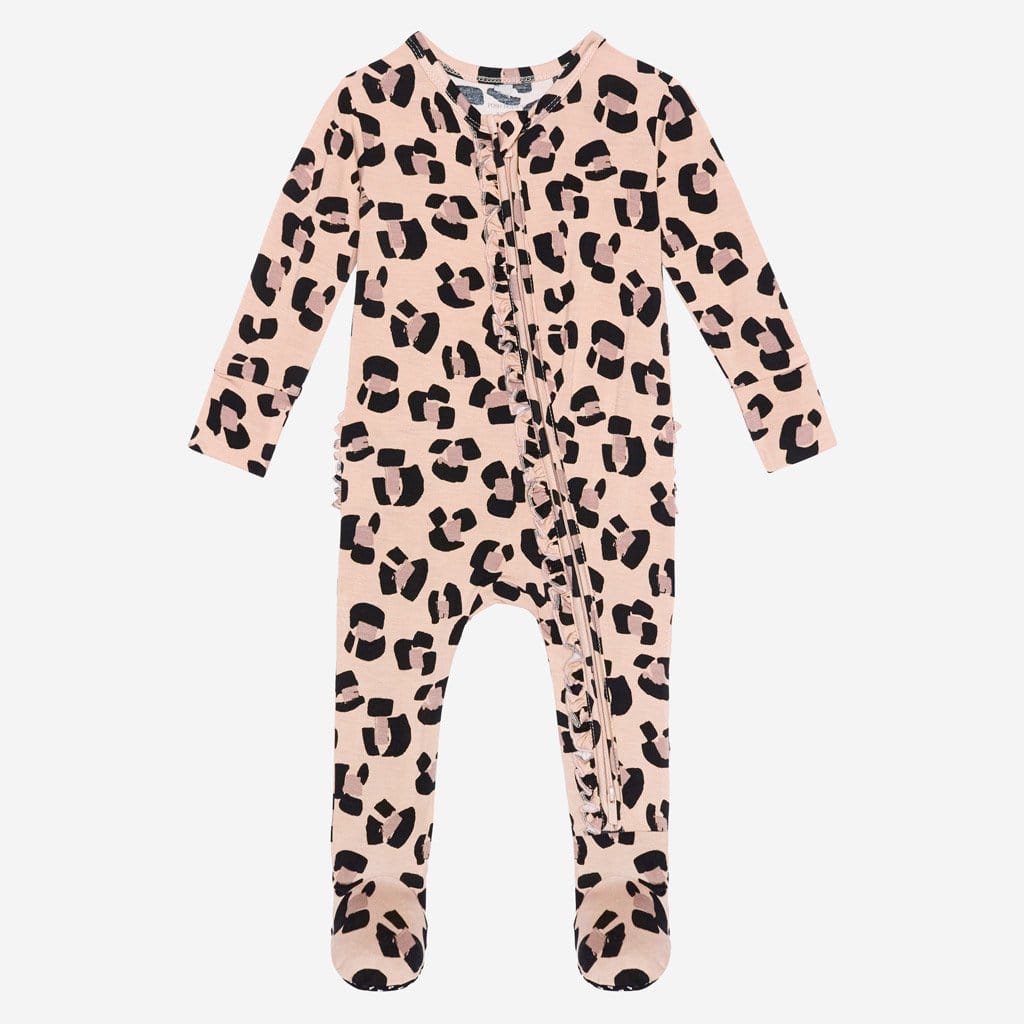 Sasha Footie Ruffled Zippered One Piece