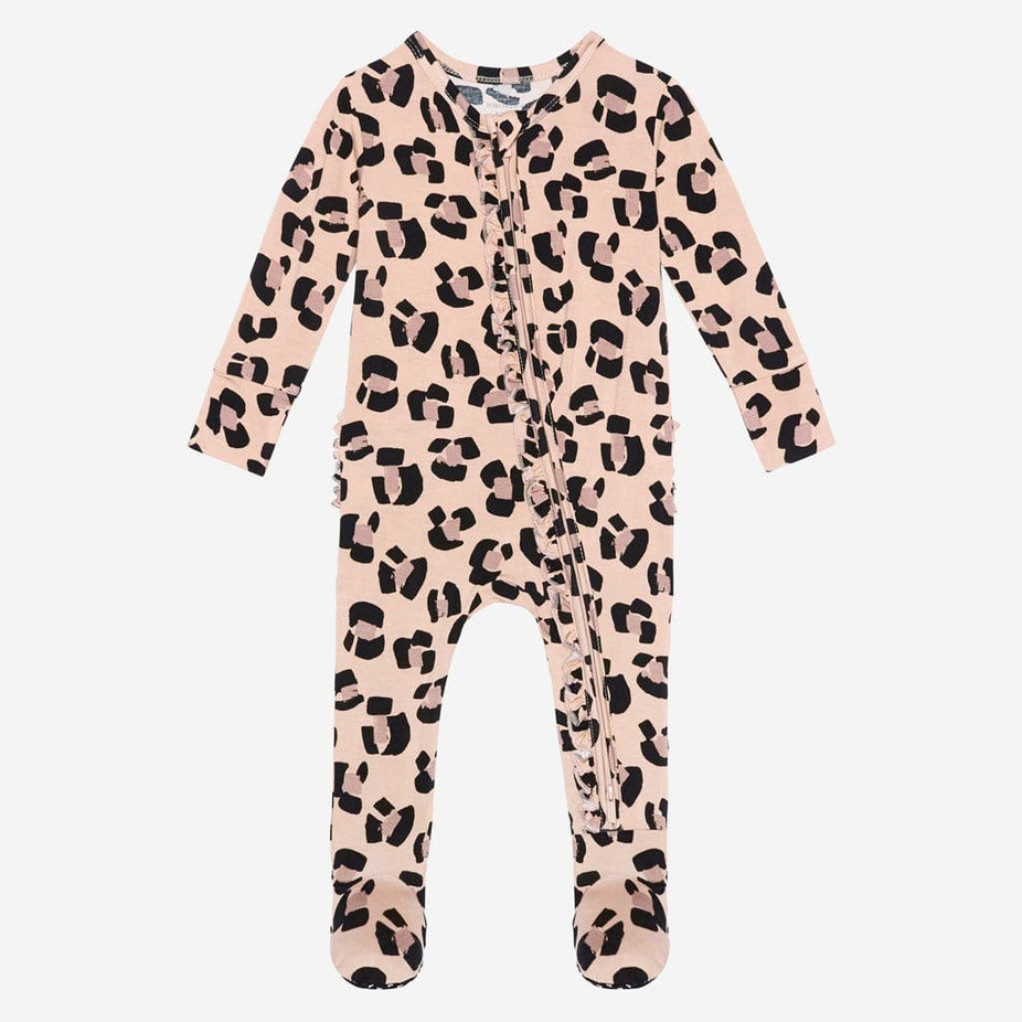 Sasha Footie Ruffled Zippered One Piece