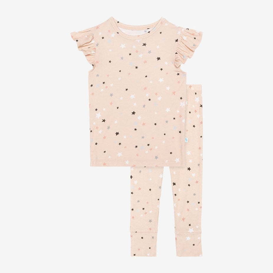 Star ruffled cap sleeve pajamas