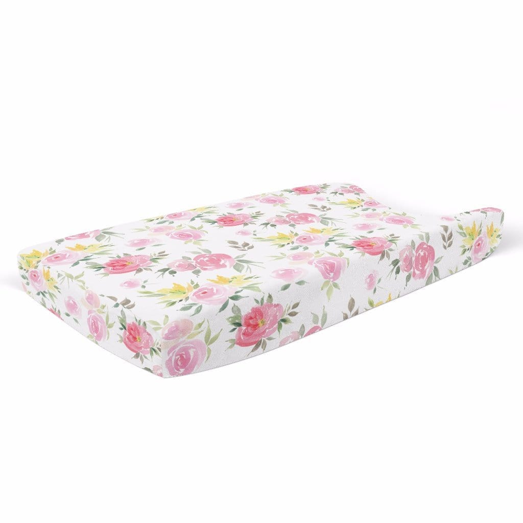 Watercolor Bloom Changing Pad Cover