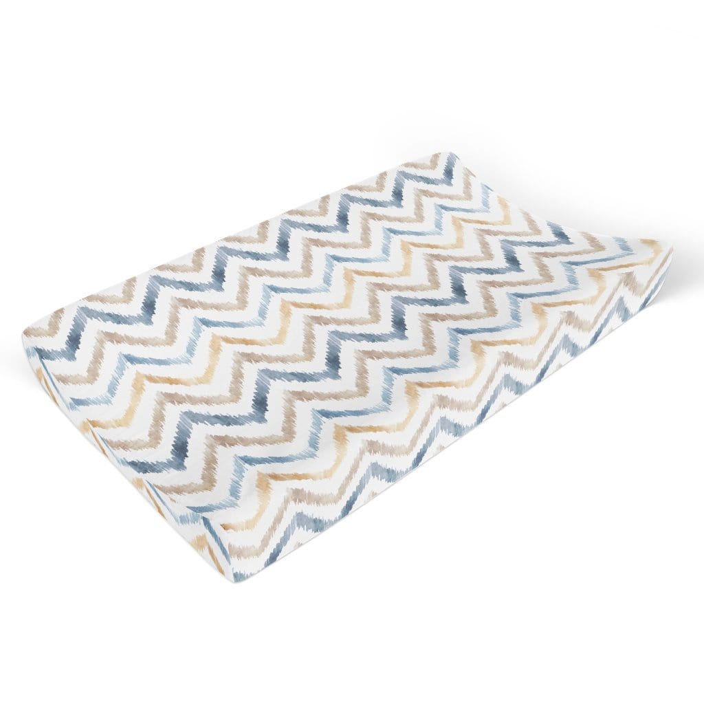 Neutral Watercolor Chevron Changing Pad Cover