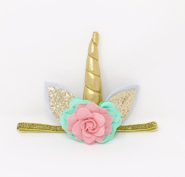 Unicorn Headband Blush and Mint