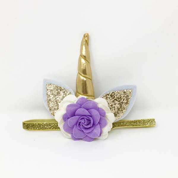 Unicorn Headband Lavender and Ivory