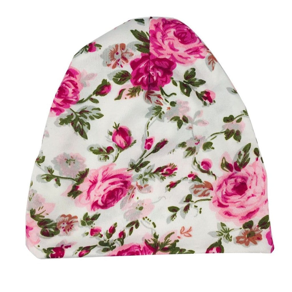 Floral Baby Pink Beanie