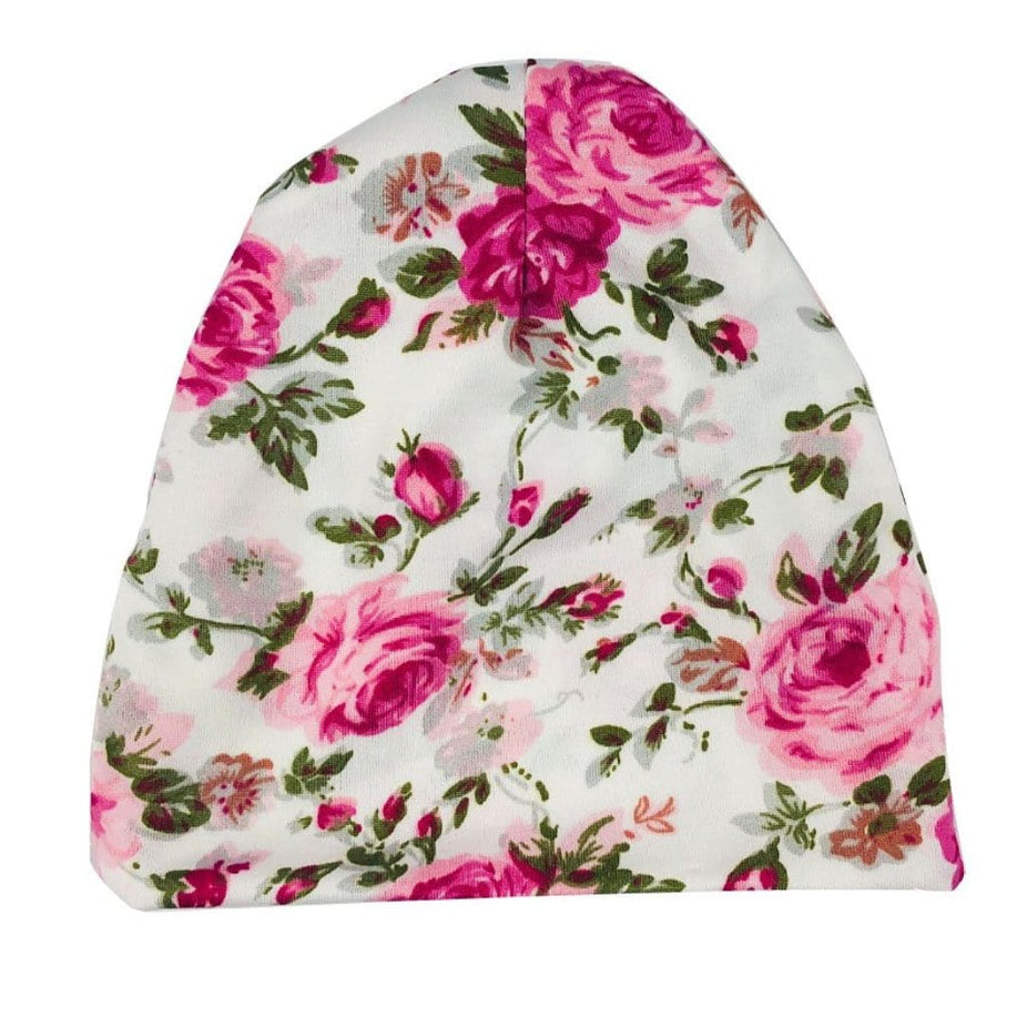 Floral Baby Pink Beanie