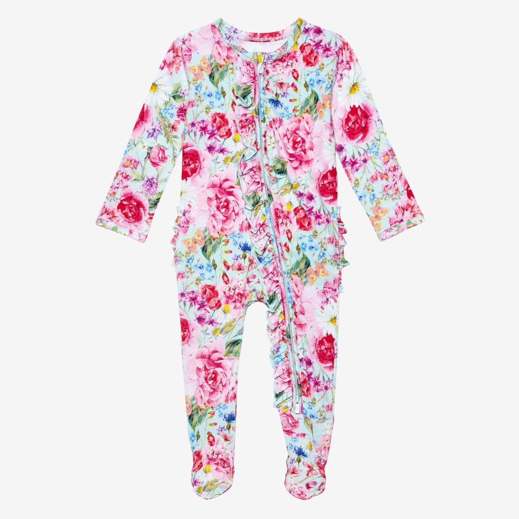 Alice Footie Ruffled Zippered One Piece