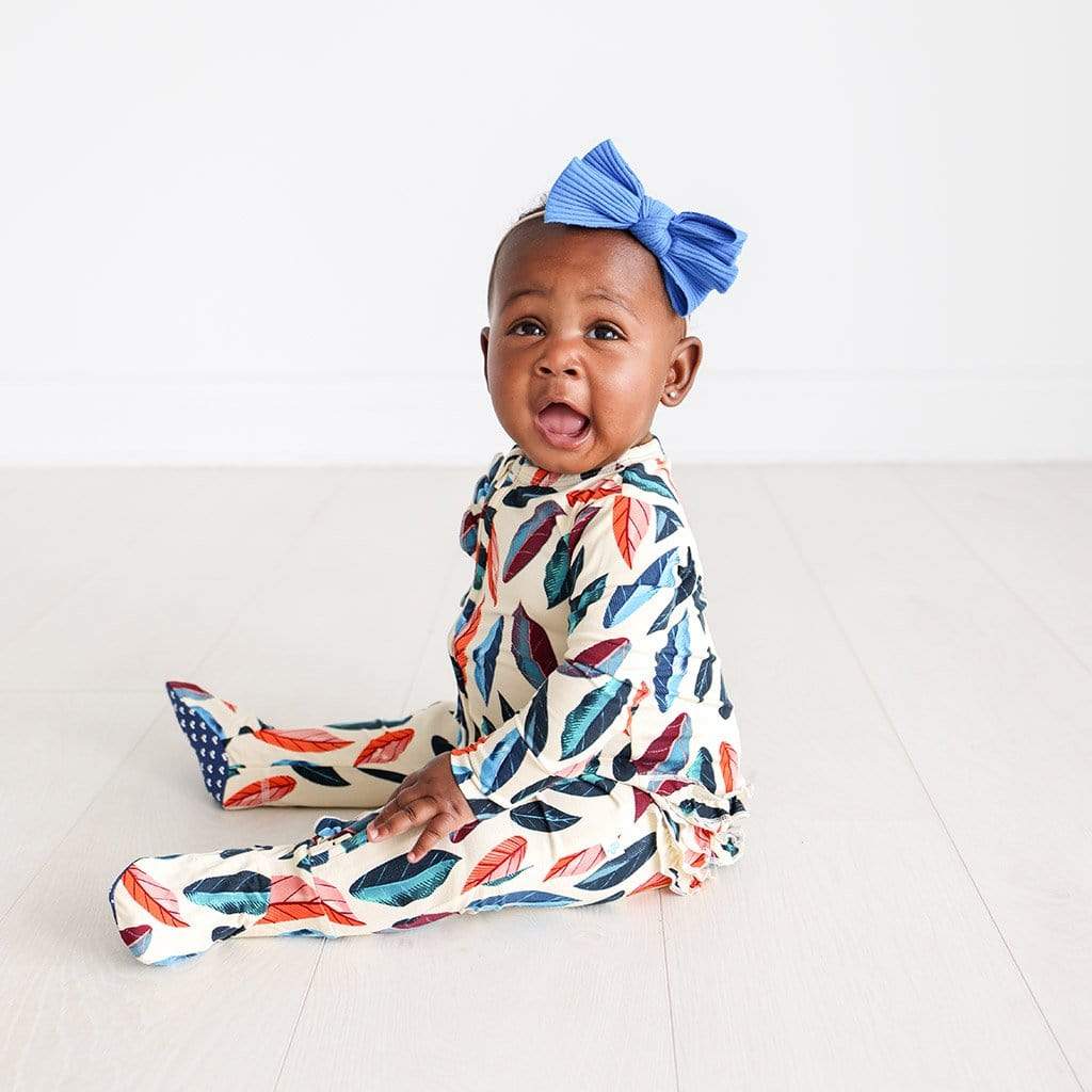 Posh Peanut Casper Footie Ruffled Zippered One Piece