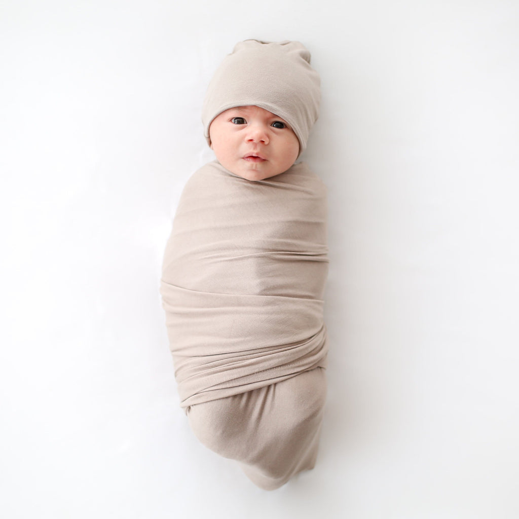 Taupe Swaddle Beanie Set