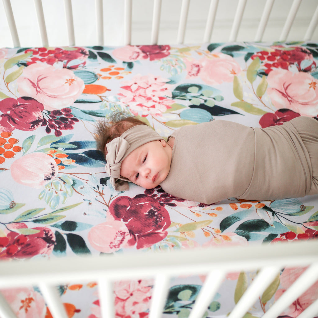 Taupe Swaddle Headband Set