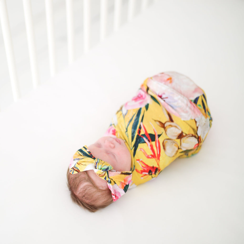 Tuscan Yellow Swaddle Headband Set