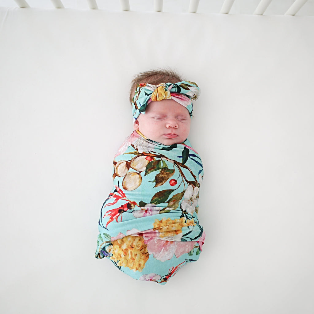 Tuscan Teal Swaddle Headband Set
