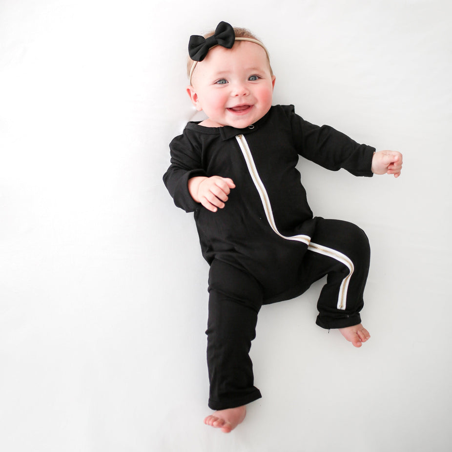 Black Zippered One Piece