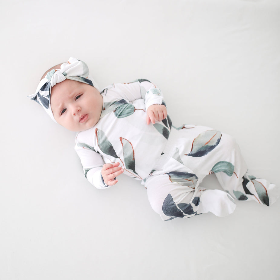 Silver Leaf Kimono Set