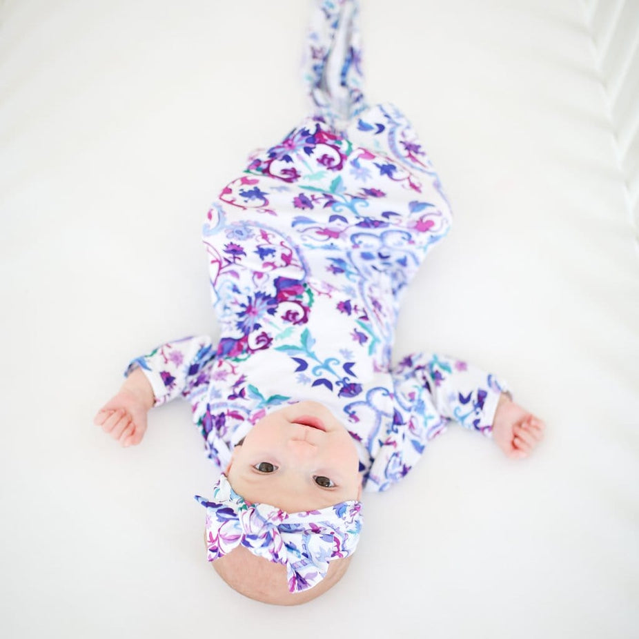 Mandala Baby Layette Knotted Gown