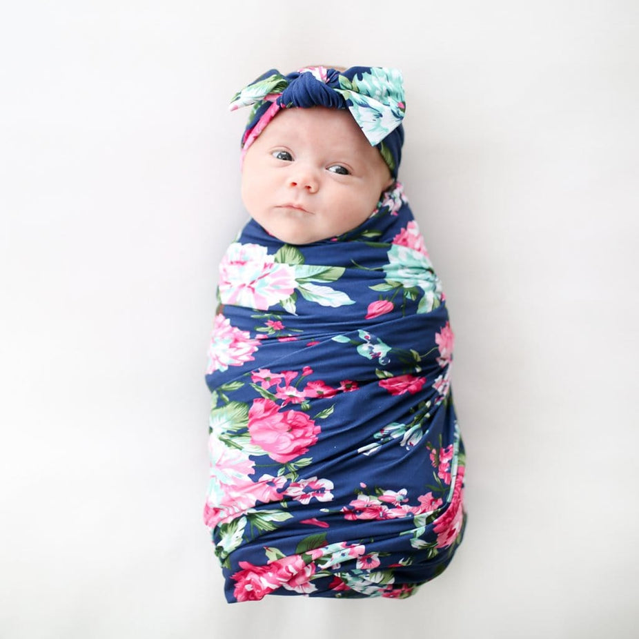 floral baby swaddle